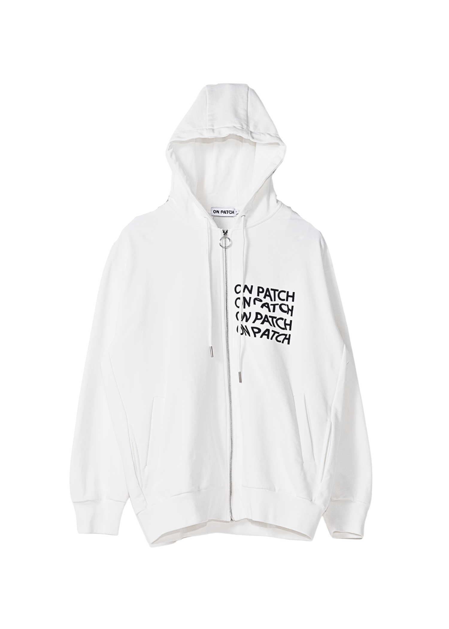 White Distorted Logo Hoodie